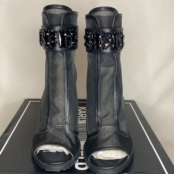 NIB Karl Lagerfeld Paris Blayze Lug Sole Booties size 8.5 - Picture 3 of 7